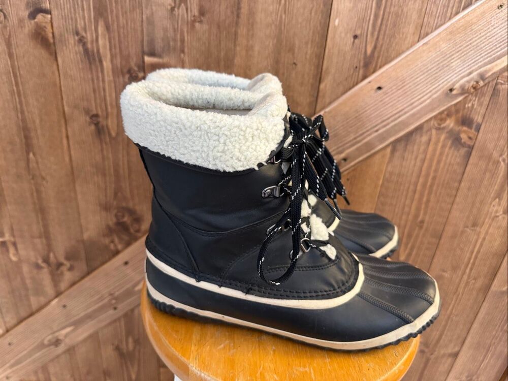 JBU Lizzy Women’s Size 10M Black Waterproof Faux Fur Winter Boots